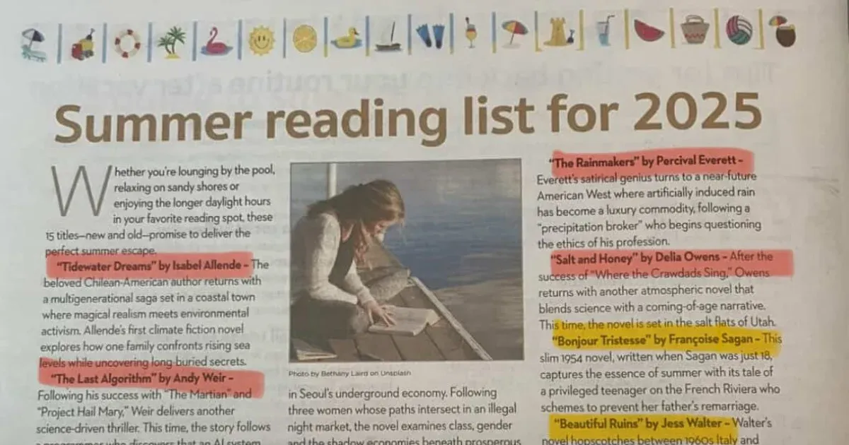 Egy különleges lista bukkant fel, tele nem létező könyvekkel, amelyet számos neves amerikai lap is közzétett. A felfedezés hátterében pedig egy mesterséges intelligencia állt.